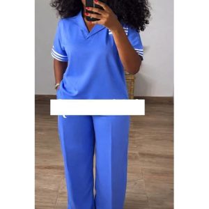 Elegant and classy Ladies top with pant- Sky Blue